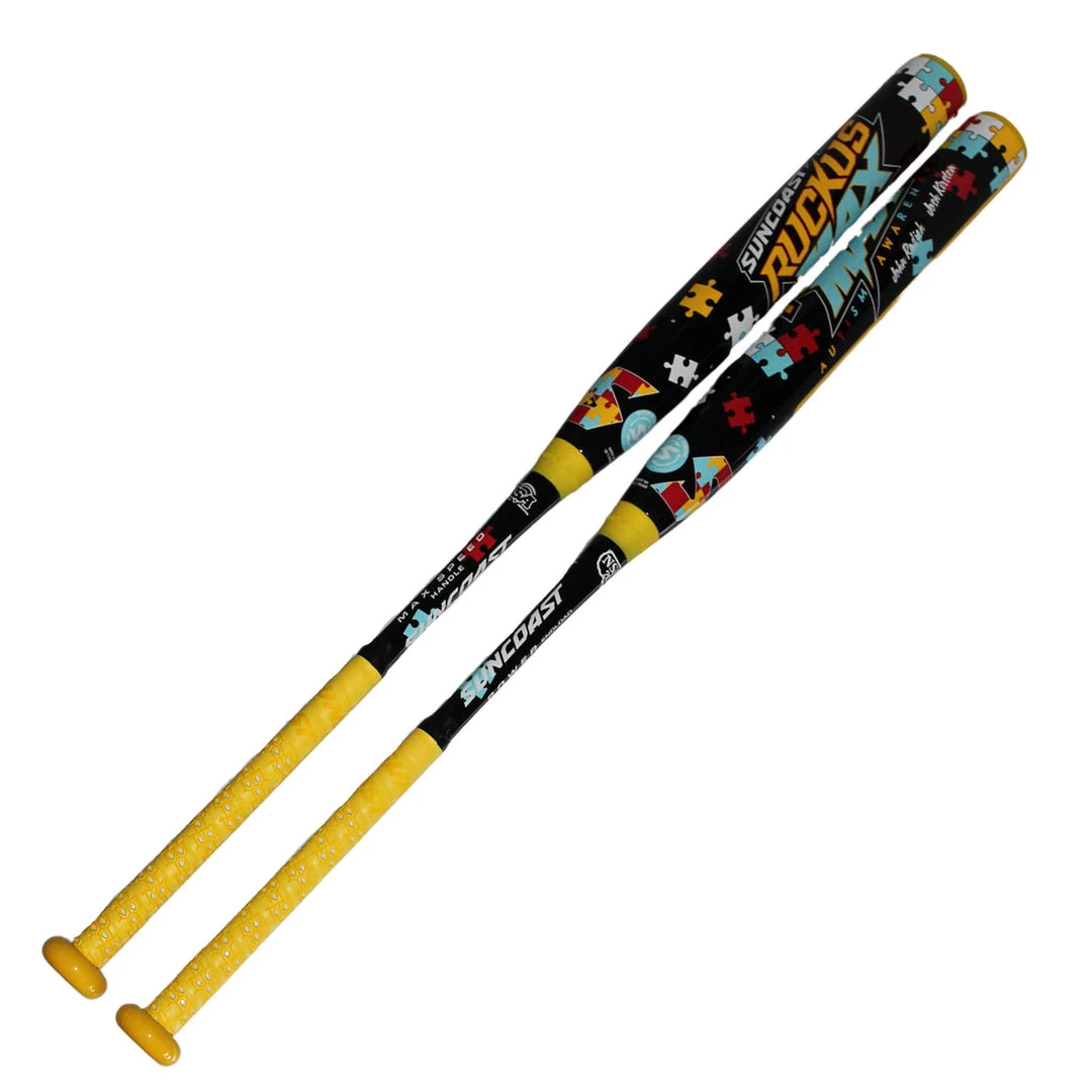 Pauer Sports Suncoast Ruckus Max Autism Awareness Softball Bat 2-pc 12″ End Load Suncoast Slowpitch Bats