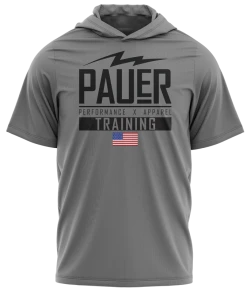 Pauer Sports Kids Pauer Training Fleece Short Sleeve Hooded Pullover