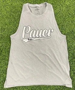 Pauer Sports Pauer Script Silver ATHLETIC Women’s Tanks Sport-TEK
