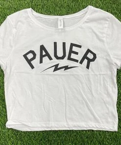 Pauer Sports Pauer University White Crop Top Just Dropped