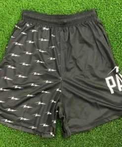 Pauer Sports Bottoms Pauer Bolts Black Graphic Short