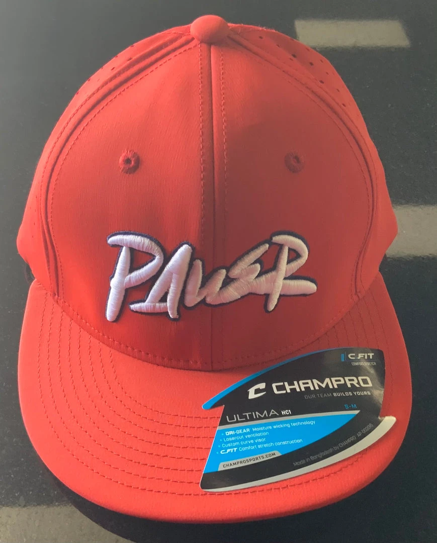 Pauer Sports Pauer Script Ultima Fitted Cap - Red/NAvy 3 Pauer Sports Pauer Script Ultima Fitted Cap - Red/NAvy