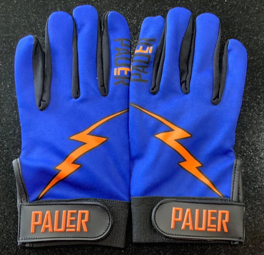 Pauer Sports Pauer Bolt Blue/Orange Batting Gloves 3 Pauer Sports Pauer Bolt Blue/Orange Batting Gloves
