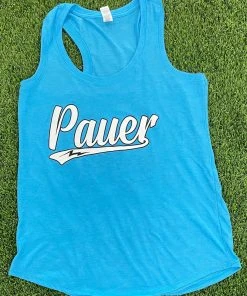 Pauer Sports Pauer Script Teal Women’s Tanks Just Dropped