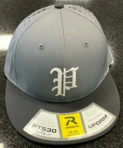 Pauer Sports Pauer White Old English P Charcoal/Blk PTS30 Headwear