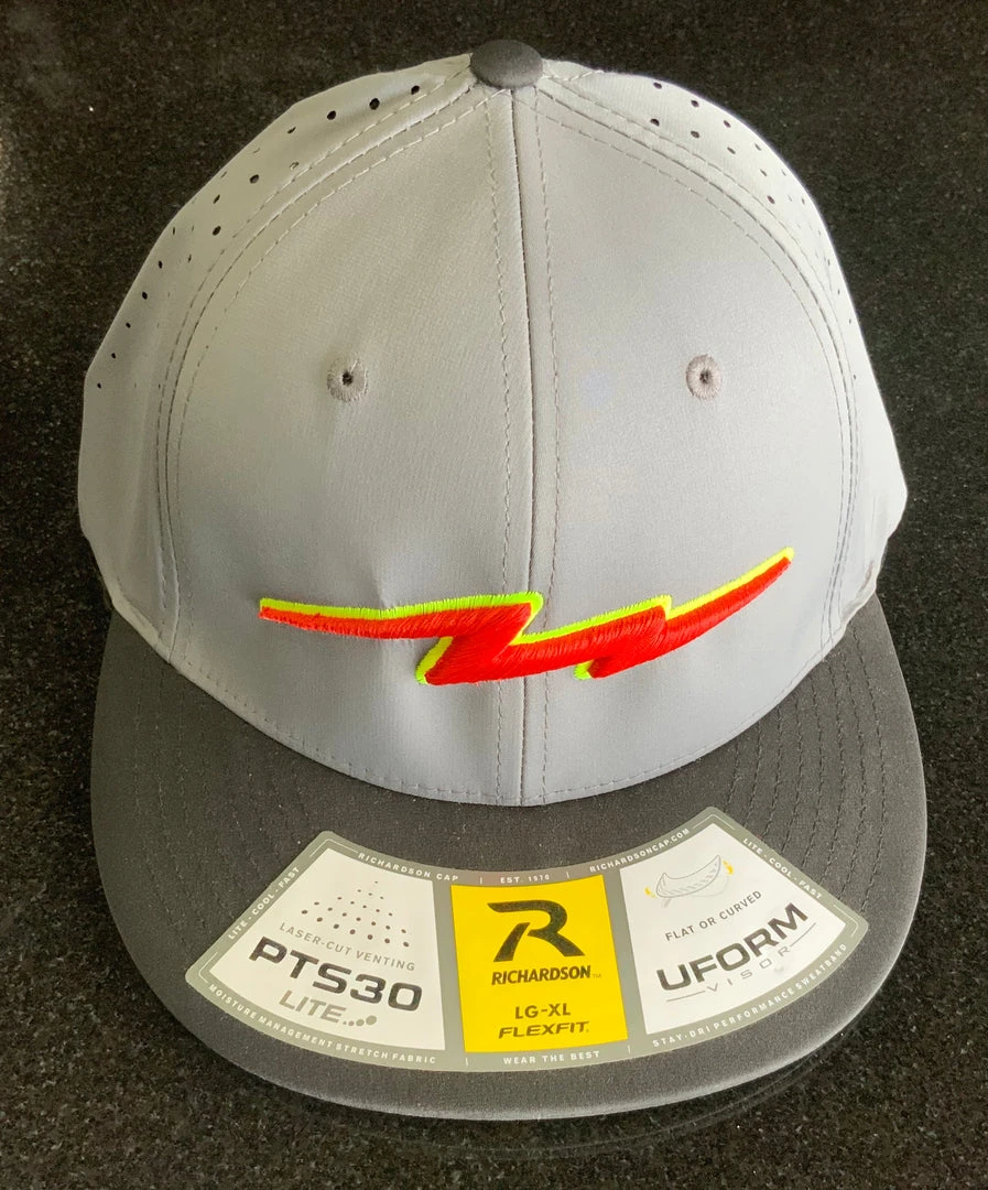 Pauer Sports Headwear Pauer Charcoal/Blk Red/Volt Bolt PTS30 3 Pauer Sports Headwear Pauer Charcoal/Blk Red/Volt Bolt PTS30