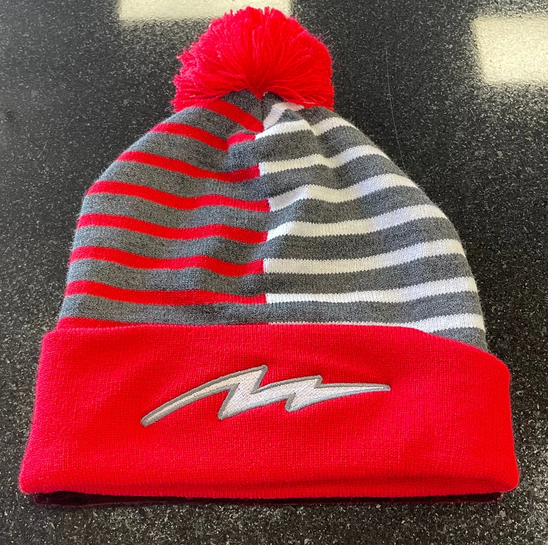 Pauer Sports Pauer Bolt Beanie Red/Grey 3 Pauer Sports Pauer Bolt Beanie Red/Grey
