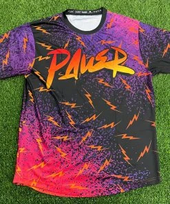 Pauer Sports Men Pauer Graffiti Bolts All Over Black/Purple Jersey