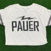 Pauer Sports Women Pauer Bolt Crop Top White 1 Pauer Sports Women Pauer Bolt Crop Top White