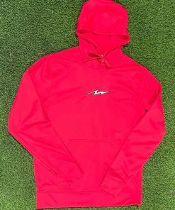 Pauer Sports Pauer Black/White Bolt Dry Fit Hoody Red