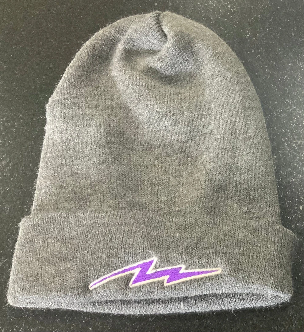 Pauer Sports Pauer Bolt Beanie Charcoal/Purple 3 Pauer Sports Pauer Bolt Beanie Charcoal/Purple
