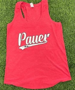 Pauer Sports Just Dropped Pauer Script Red Women’s Tanks