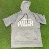 Pauer Sports Just Dropped Pauer Grey/White Drip Short Sleeve Hooded Sweatshirt