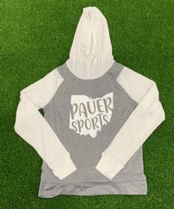 Pauer Sports Just Dropped Pauer Womans Holloway Grey/White Hoodie
